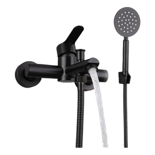 Monocomando Griferia Ducha Bañera Negro Acero Inox Rimontti - Imagen 5