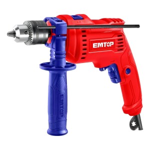 Taladro C/percutor Emtop 680w Color Rojo/azul