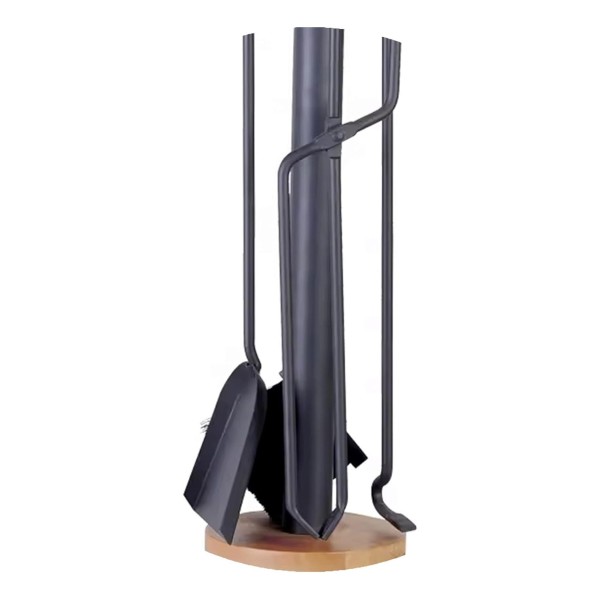 Set De 4 Atizadores Gris Mango Madera Para Parrillero - Imagen 2