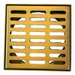 Rejilla Con Marco Para Baño Dorada 10x10cm Acero Inoxidable