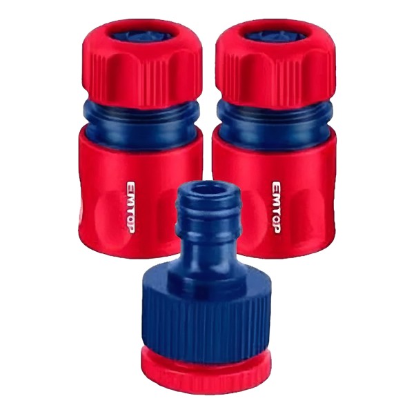 Set 3 Acoples Rapidos Para Manguera 1/2 Y 3/4 Emtop