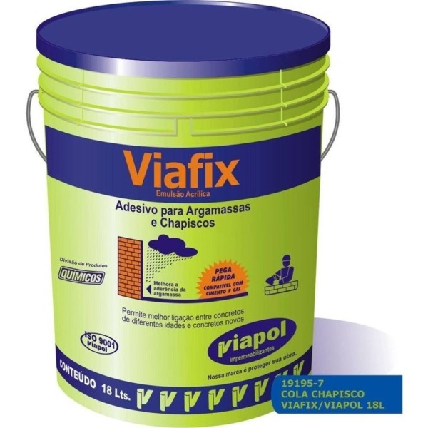 Viapol Viafix Chapisco 18 Lts Promotor De Adherencia - Imagen 2