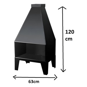 Estufa A Leña Frontal Chapa 1 Mm Espesor Completa C/tejuela
