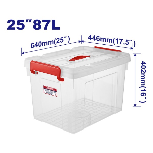 Contenedor Plastico Apilable 87 Lts Transparente Emtop - Imagen 2