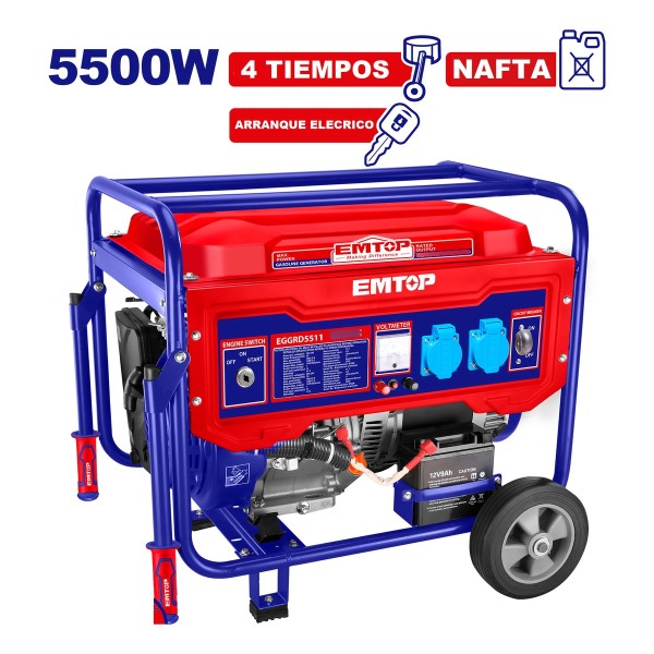 Generador A Nafta 5500w Encendido Manual Y Electrico Emtop - Imagen 2