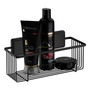 Organizador De Baño Adhesivo Shampoo Negro Mate