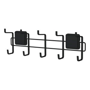 Soporte Multiusos Con Adhesivo De 5 Ganchos Negro