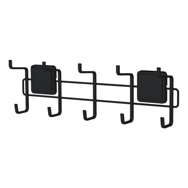 Soporte Multiusos Con Adhesivo De 5 Ganchos Negro