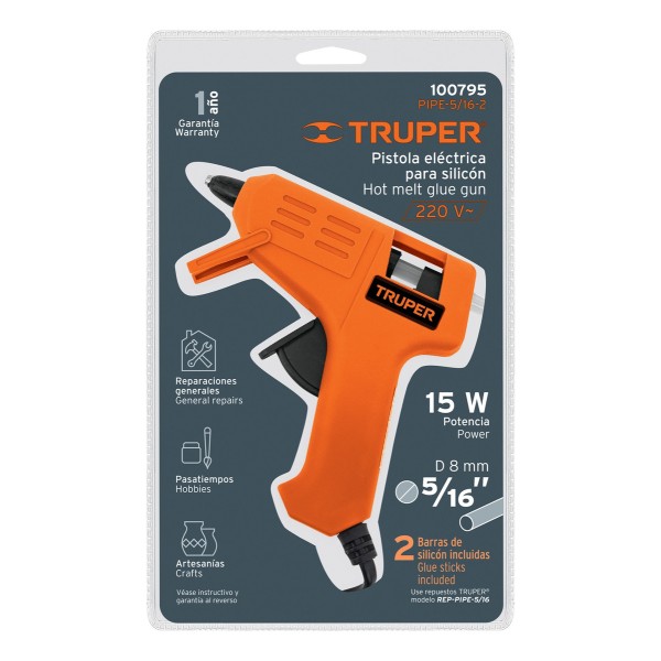 Pistola Silicona Caliente 15w Truper 8mm - Imagen 4