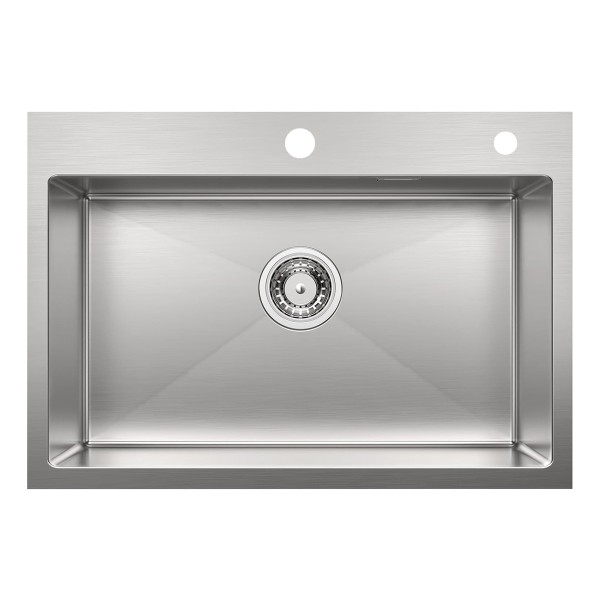 Pileta Simple Cuadrada Cocina Satinada Acero Inoxidable