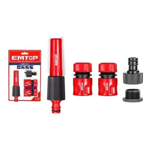 Set 5 Piezas Riego Y Acoples 1/2 Emtop Esne11251 - Imagen 3