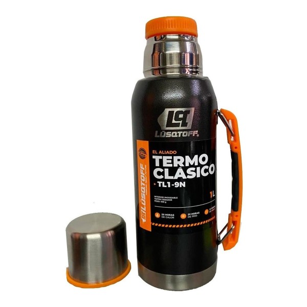 Termo Acero Inox 1 Lt Lusqtoff Tapón Cebador Color Negro - Imagen 4