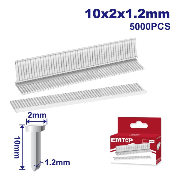 5000 Clavos 10 Mm Para Engrampadora Emtop - Imagen 2