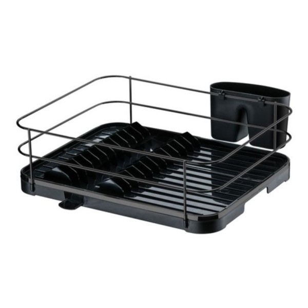 Escurridor De Platos Negro Y Soporte Para Cubiertos Negro - Imagen 2