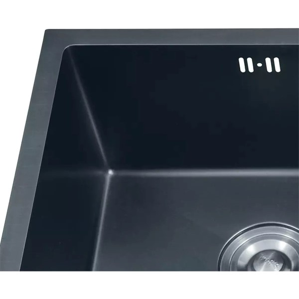 Pileta Doble Cuadrada Cocina Negra Grafito Acero C/mon.chef - Imagen 4
