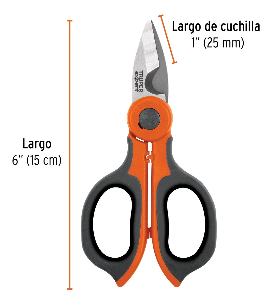 Tijera Para Electricista 15cm Con Funda Truper Expert - Imagen 3