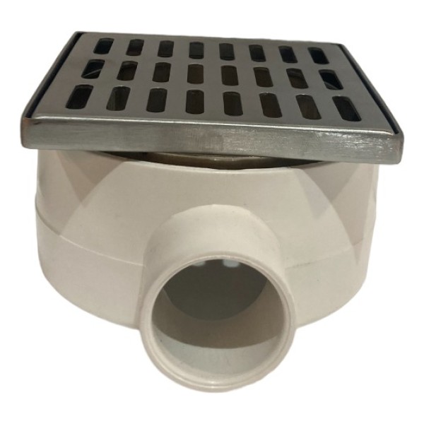 Receptáculo De Ducha 10x10 En Pvc Con Rejilla Cromada - Imagen 2