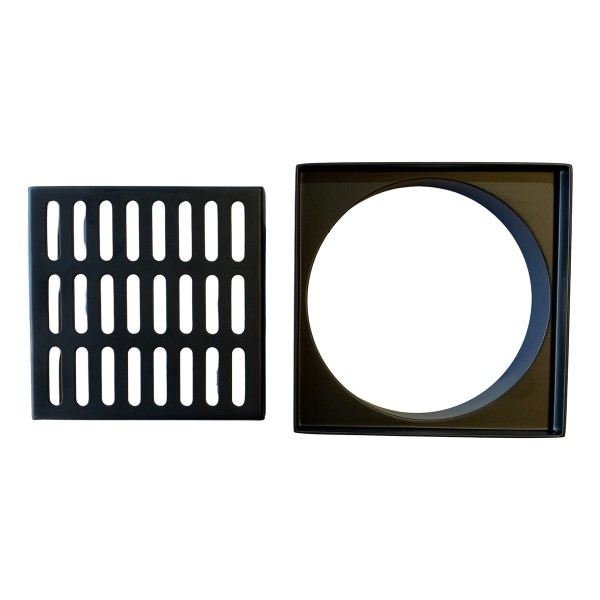 Rejilla Con Marco Para Baño Negro Mate 10x10cm Acero Inox. - Imagen 3