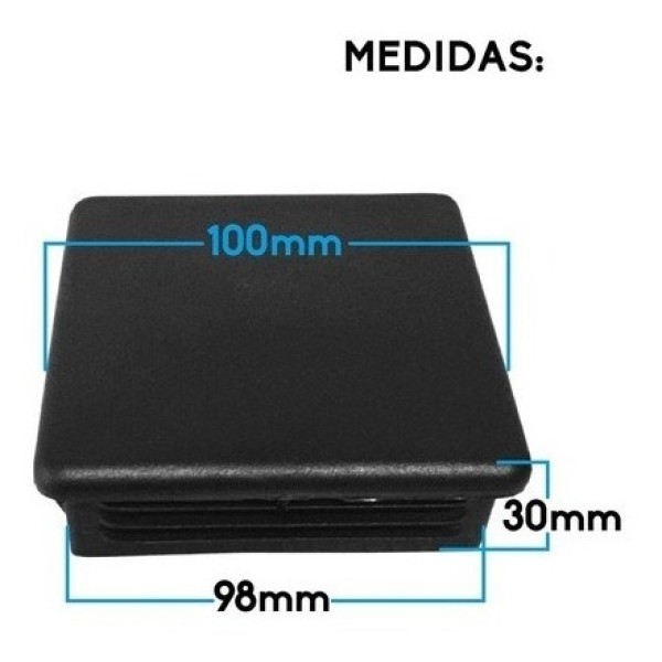 Tapa Plastica Sombrero Para Caño Cuadrado Tubular 100x100 - Imagen 4