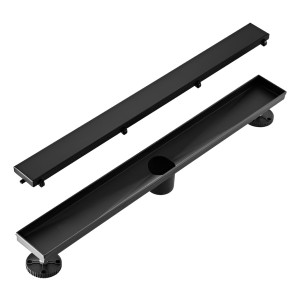 Desagüe Lineal Zoe C/vista Negro Mate - 90 Cm
