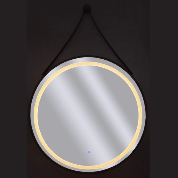 Espejo 80cm Diametro Con Luz Led Marco Negro - Imagen 5