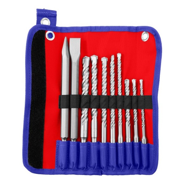 Juego Set Mechas Cincel Punta Sds Plus 10pzs Emtop Sds-plus
