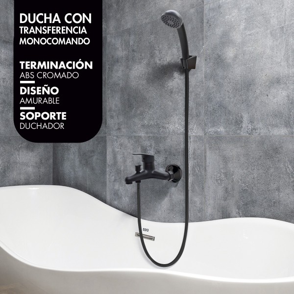 Monocomando Ducha Con Transferencia 4k Negro 2 Años Garantia - Imagen 4