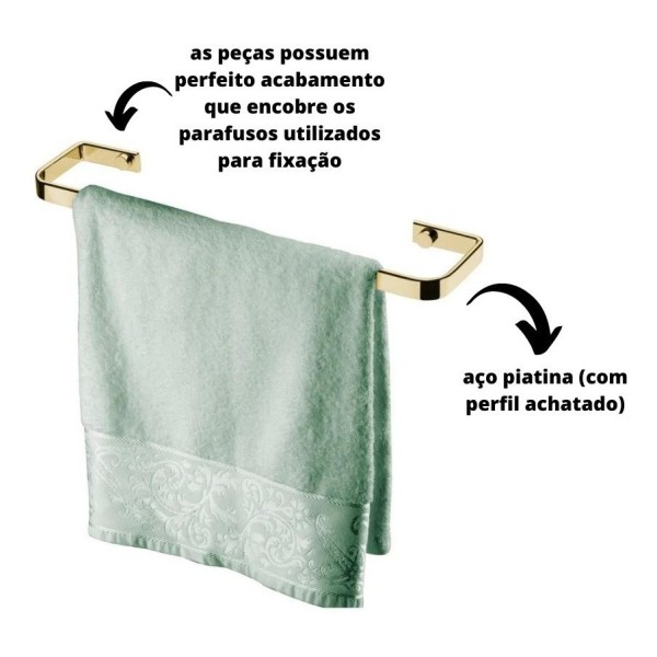Toallero Para Lavabo, 30 Cm, Dorado - Imagen 2