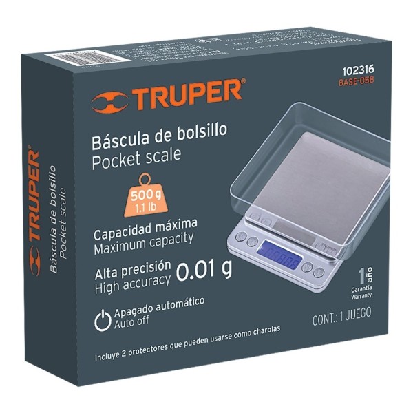 Balanza De Precisión Digital De Bolsillo 10x10cm Truper