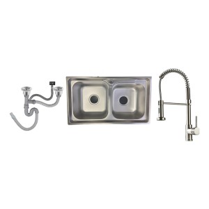 Pileta Y Media Cocina Inox. C/monocomando Chef 5 Años Gtia
