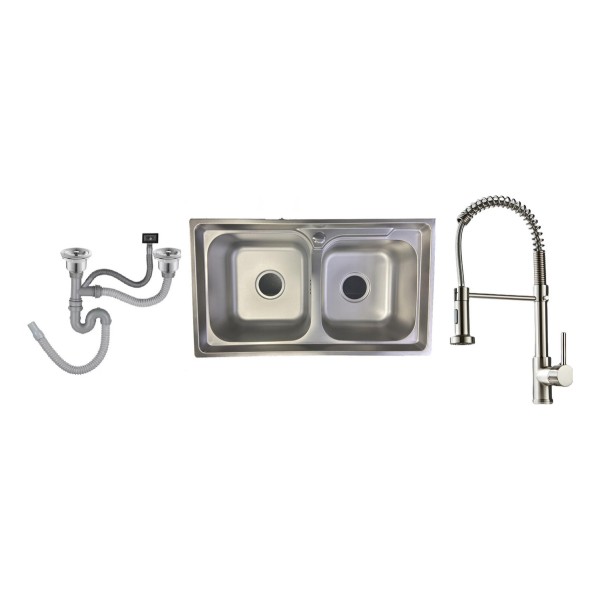Pileta Y Media Cocina Inox. C/monocomando Chef 5 Años Gtia