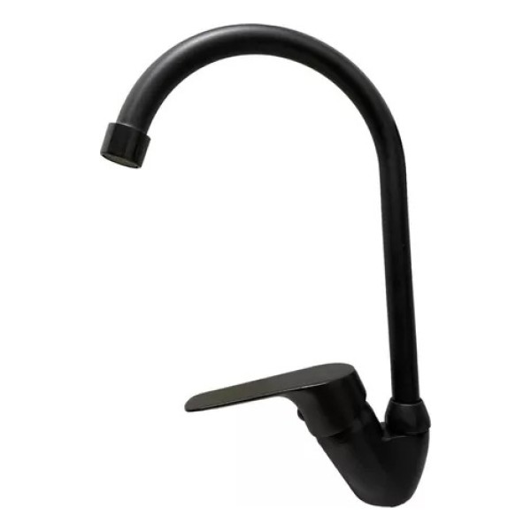 Monocomando Mesada Pico Alto Negro Mate Wico Rimontti - Imagen 3