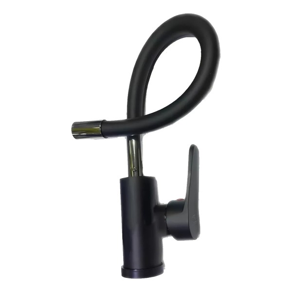Monocomando Mesada Pico Flexible Negro Mate Wico Rimontti - Imagen 2