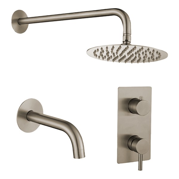 Ducha De Empotrar Acero Inox. Satinado Con Transferencia