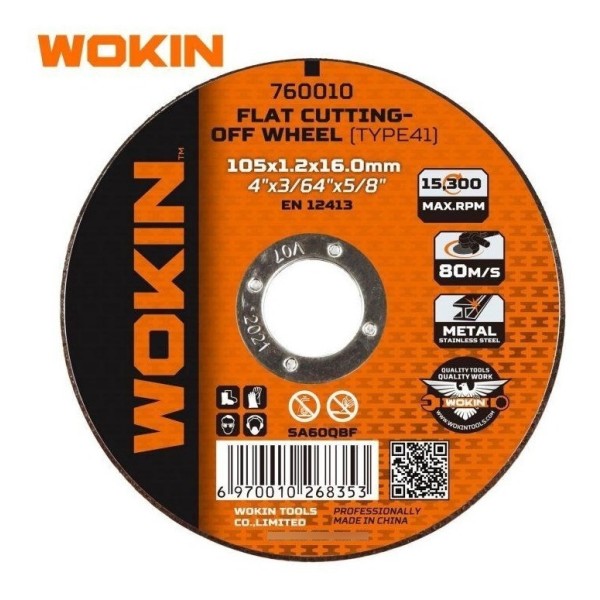 Pack 10 Unidades Disco Corte Metal 4-1/2 115mm Wokin B.oli - Imagen 3