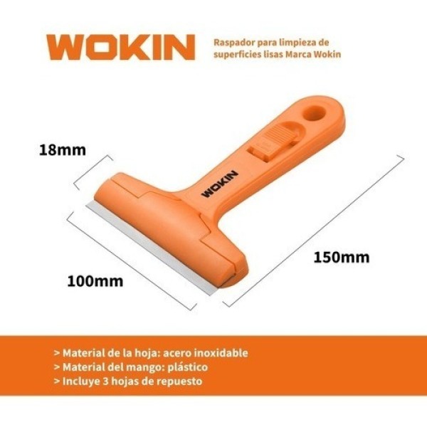 Raspador Para Vidrio Wokin Espatula 100mm B.oli - Imagen 2
