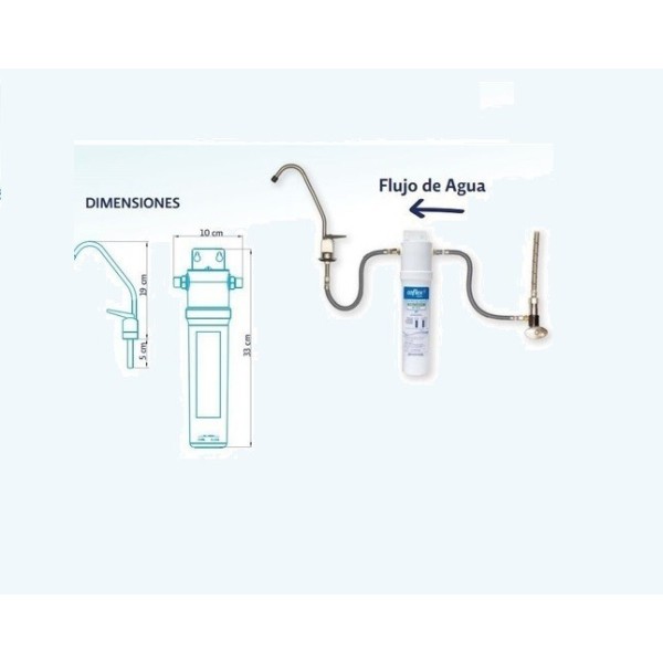 Filtro De Agua Carbón Activado Bajo Mesada C/ Canilla Coflex - Imagen 2