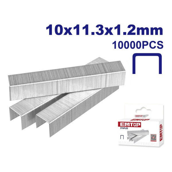 1000 Grampas 10 Mm Para Engrampadora Emtop Enal0210 - Imagen 2