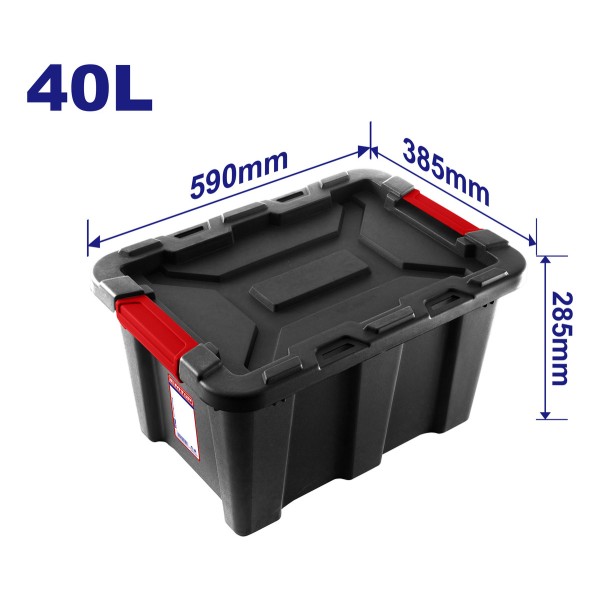 Contenedor Plastico Apilable 40lts Negro Emtop - Imagen 2