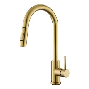 Monocomando Para Cocina Ext. 40cm Dorado Gold 5 Años Gtia.