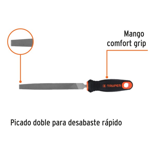 Lima Truper Plana Bastarda Con Mango 6 Lpb-6t - Imagen 4