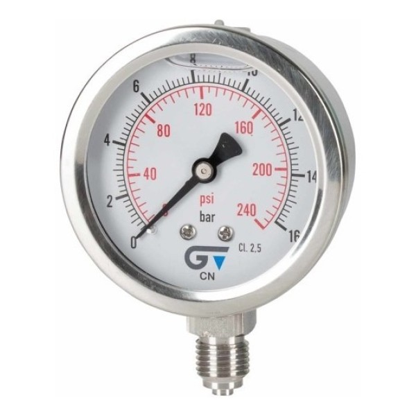 Manómetro Genebre 63mm Glicerina 1/4 0-16 Bar / 0-240 Psi - Imagen 2
