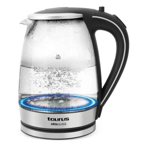 Jarra Electrica Aroa Glass Taurus 2200w 1.8lts Plateado