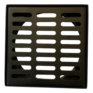 Rejilla Con Marco Para Baño Negro Mate 10x10cm Acero Inox.