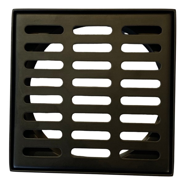 Rejilla Con Marco Para Baño Negro Mate 10x10cm Acero Inox.