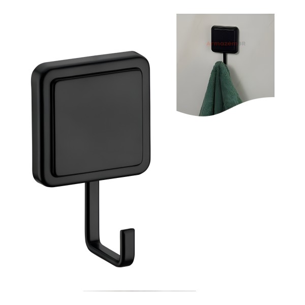 Gancho Portatoallas Multiusos Adhesivo De Doble Cara Negro