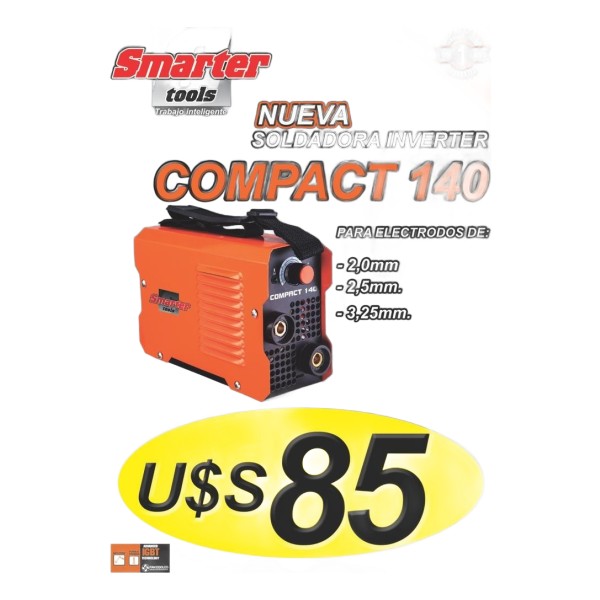 Soldadora Inverter Smarter Compact 140 Ultra Compacta!!! - Imagen 3