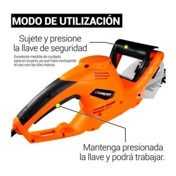 Cortacero Eléctrico 550w 51cm Cortacetos Lusqtoff - Imagen 2