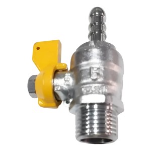 Llave Esférica Para Gas 1/2 Macho Con Espiga Rebose 3/8