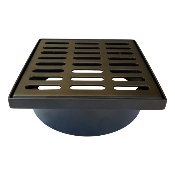 Rejilla Con Marco Para Baño Negro Mate 10x10cm Acero Inox. - Imagen 2
